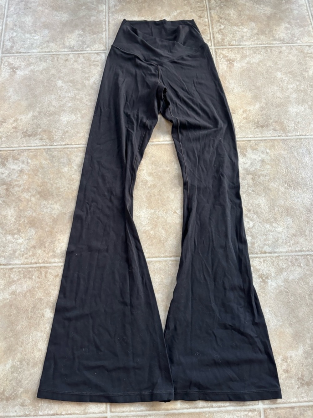 Black Flared Crossover Yoga Pants